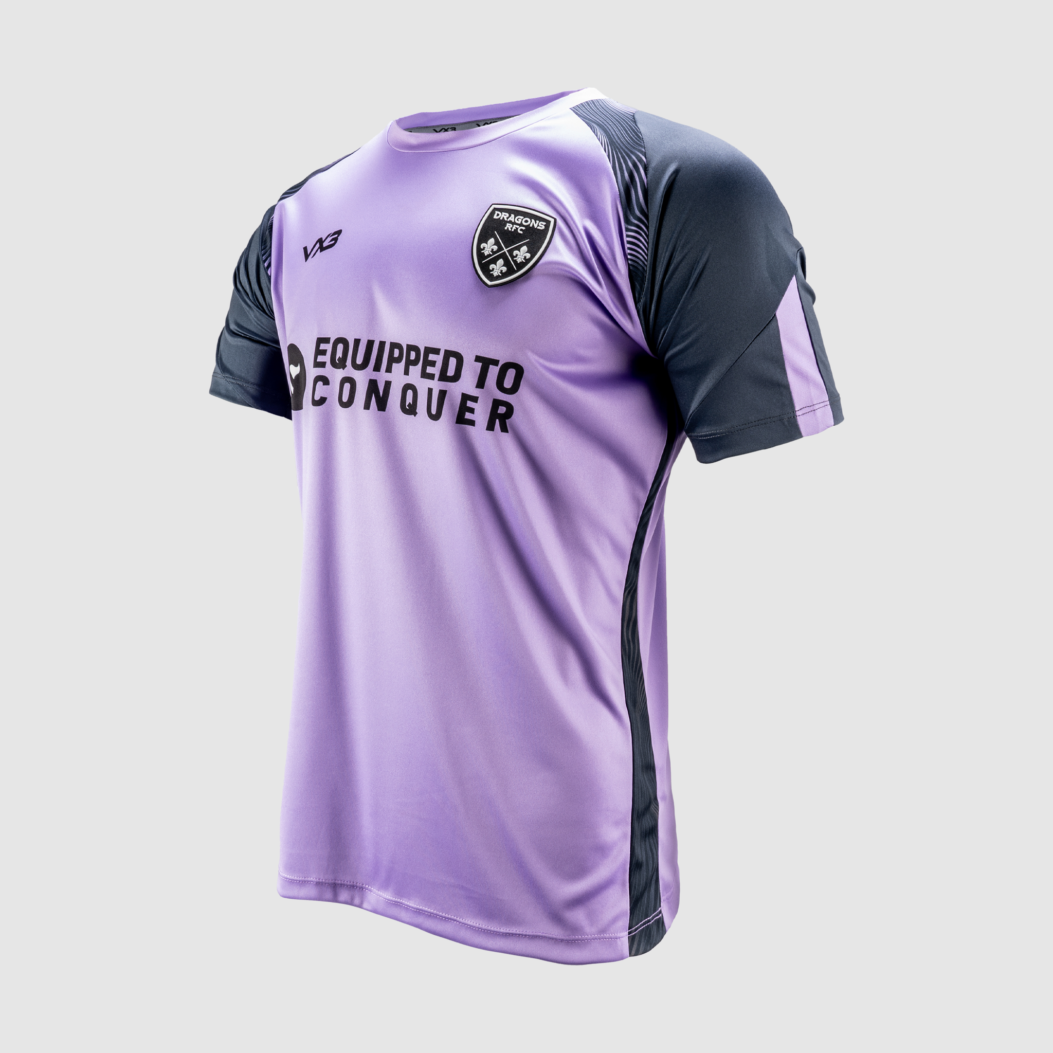 Dragons RFC 24/25 Youth Quadrigo Training Tee  - Lavender/Gun Metal Grey