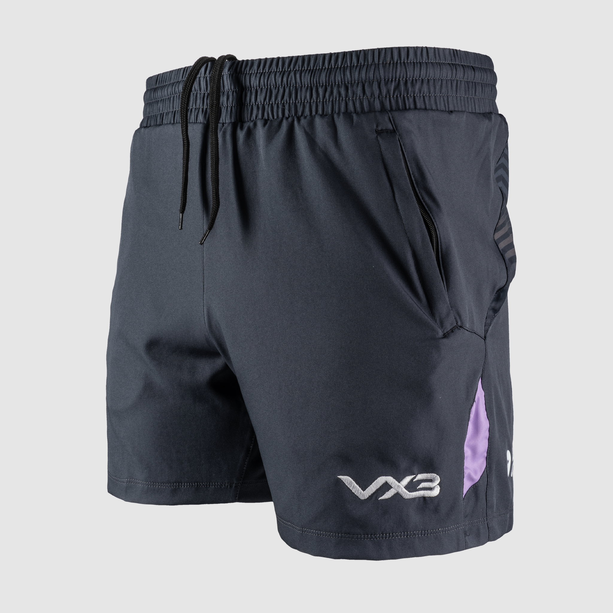 Dragons RFC 24/25 Youth Quadrigo Gym Shorts - Gun Metal Grey/Lavender