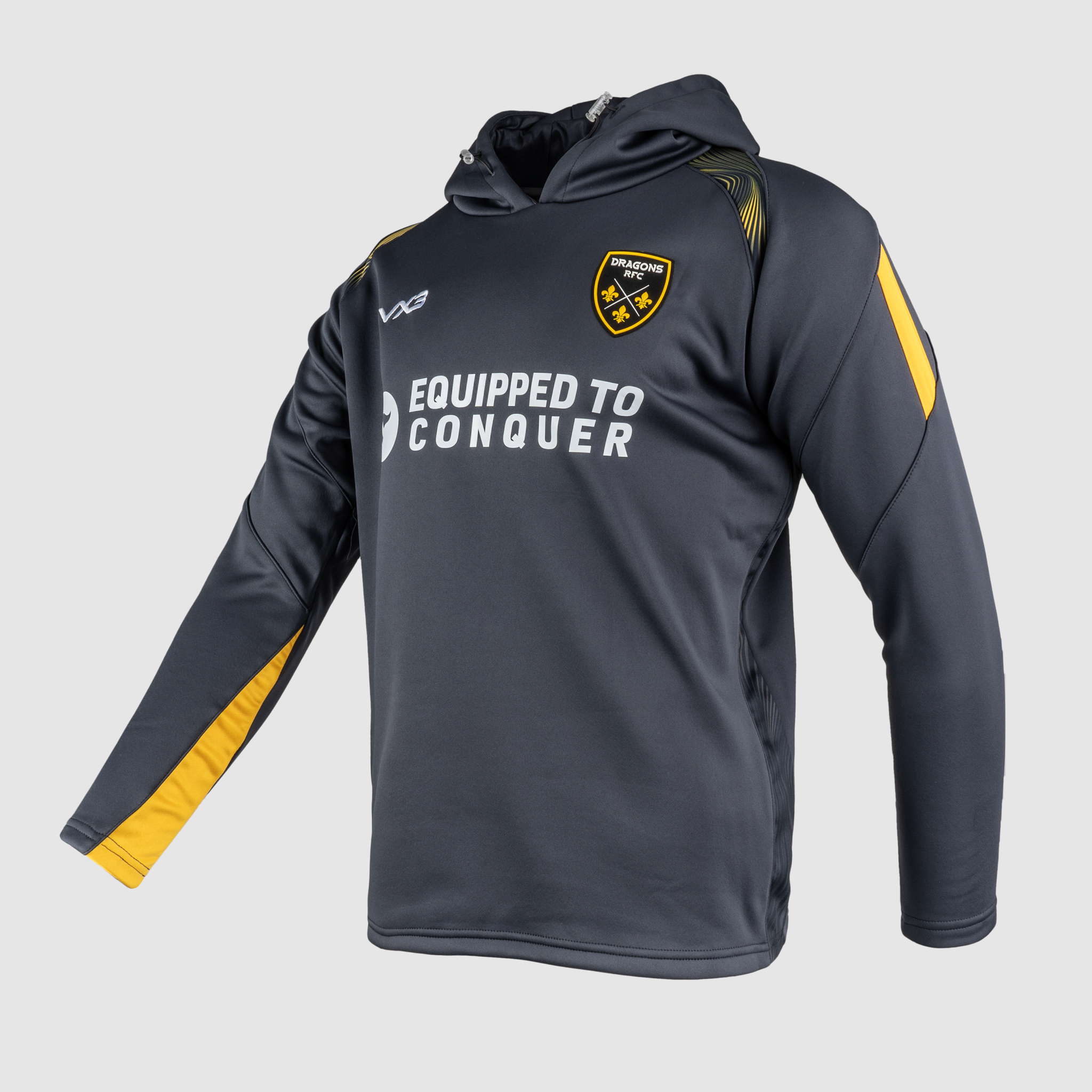 Dragons RFC 24/25 Training Hoodie - Gun Metal Grey/Amber