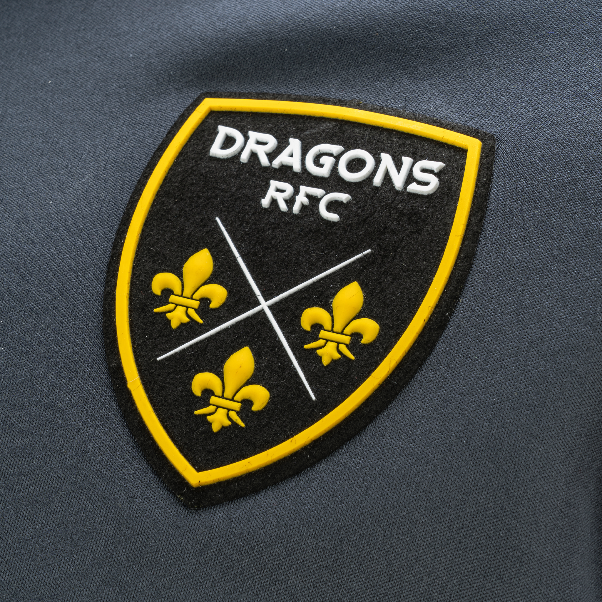 Dragons RFC 24/25 Youth Zip Up Hoodie - Gun Metal Grey/Amber