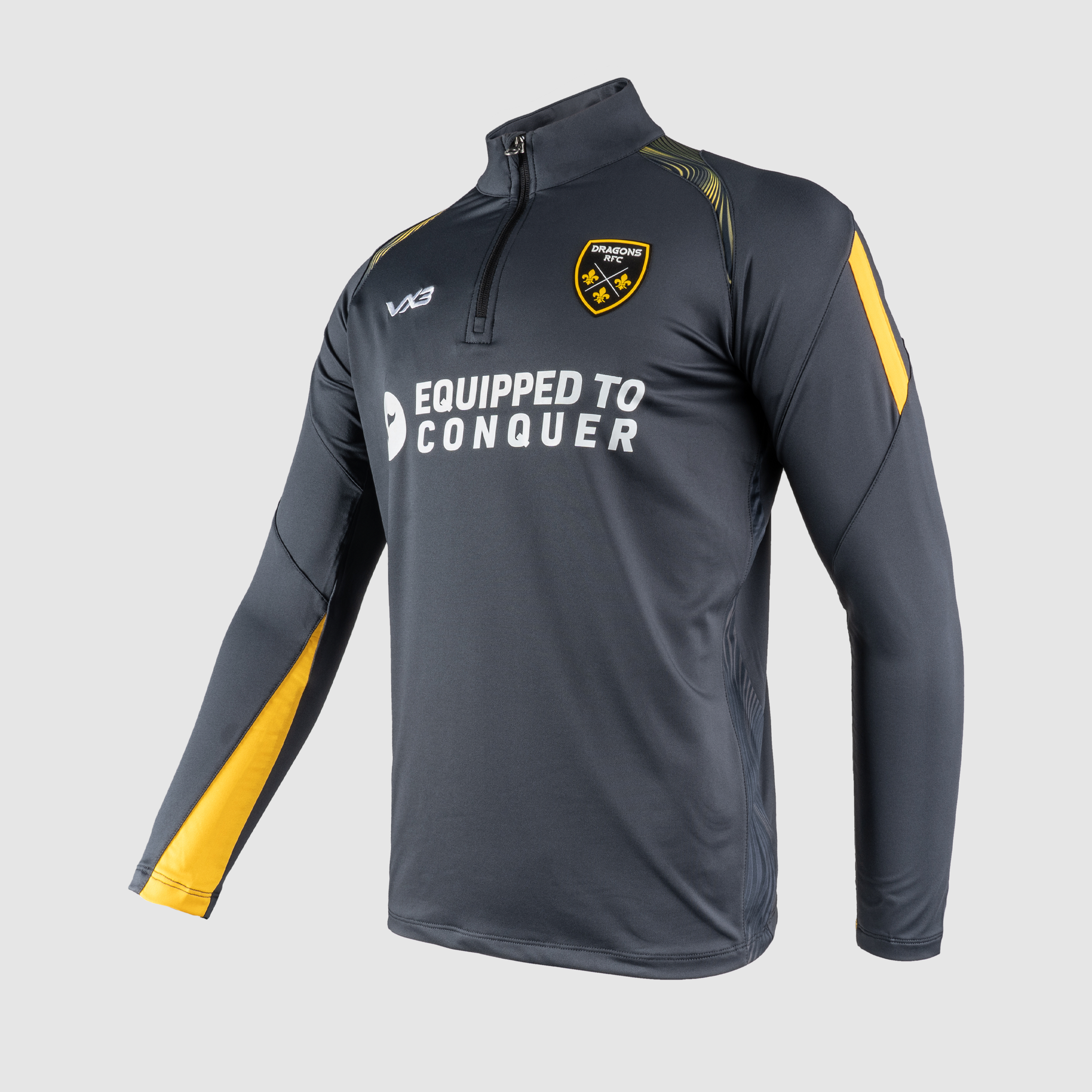 Dragons RFC 24/25 Half Zip Top - Gun Metal Grey/Amber