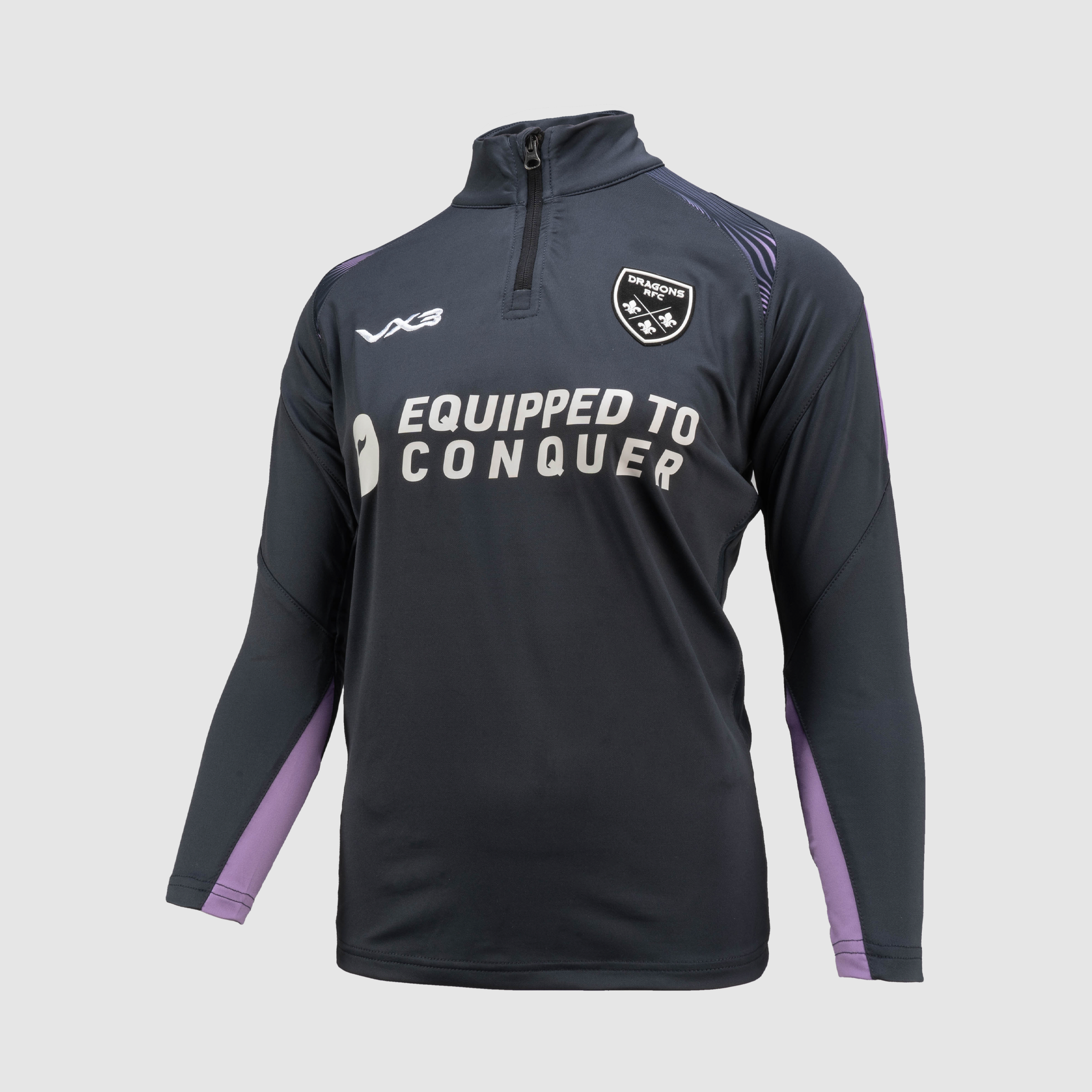 Dragons RFC 24/25 Womens Half Zip Top - Gun Metal Grey/Lavender