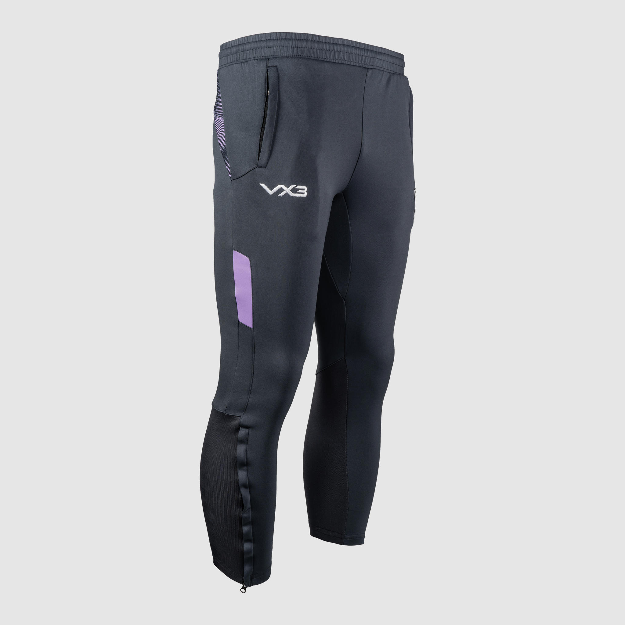 Dragons RFC 24/25 Youth Quadrigo Skinny Pants - Gun Metal/Lavender Badge