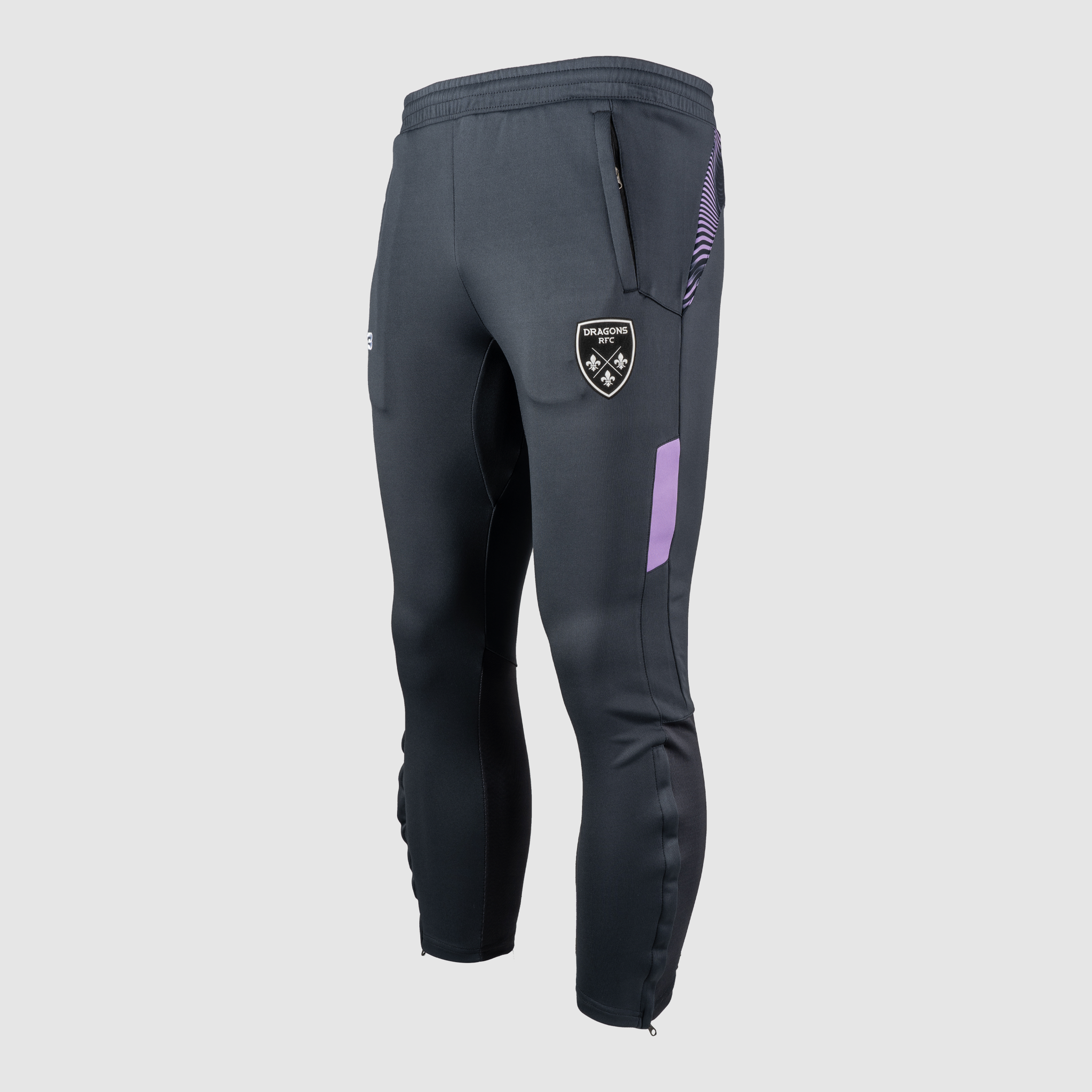 Dragons RFC 24/25 Youth Quadrigo Skinny Pants - Gun Metal/Lavender Badge