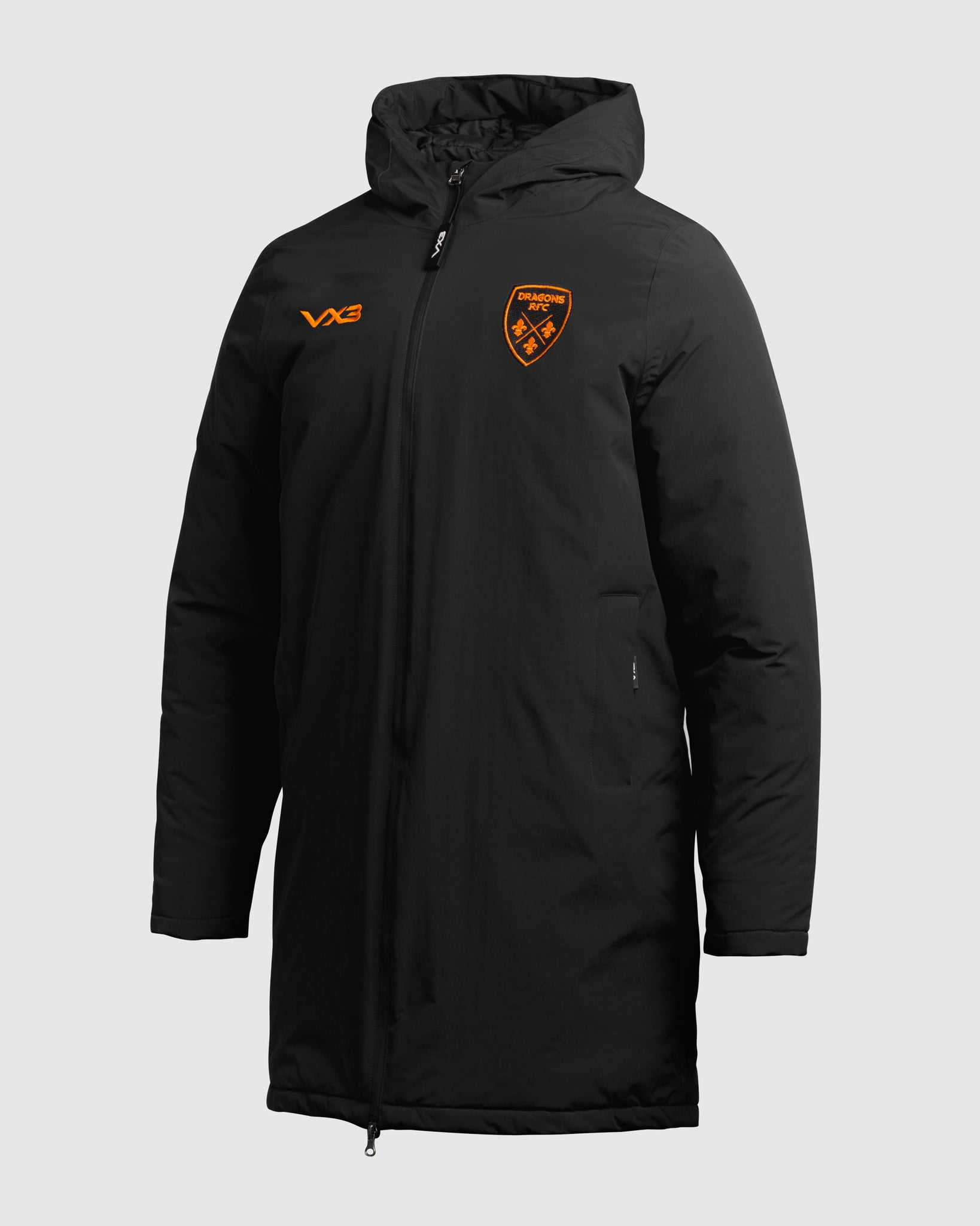 Dragons RFC 25/26 Nero Managers Jacket Black/Bright Orange