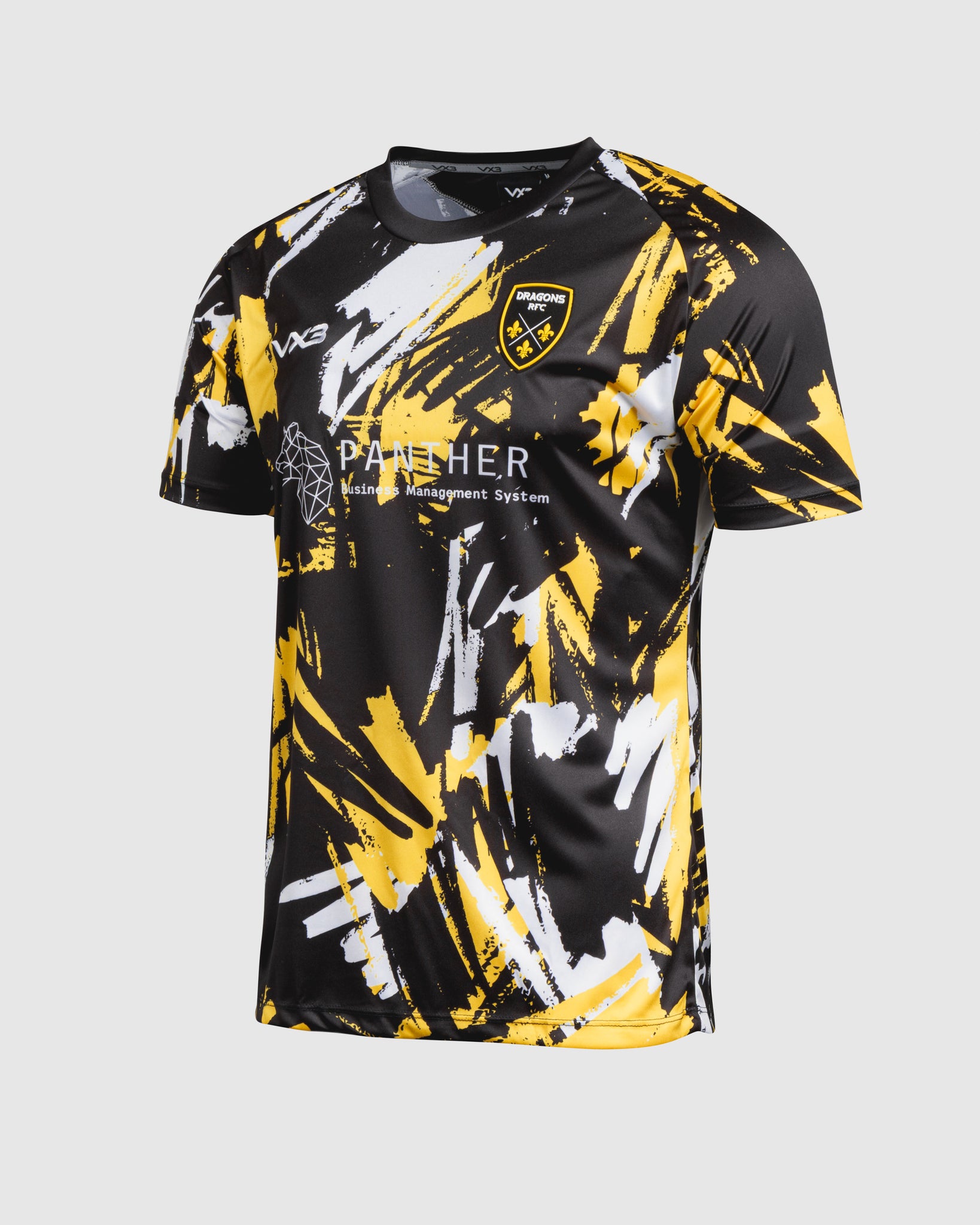 Dragons RFC 25/26 Warm Up Tee Black/Amber/White