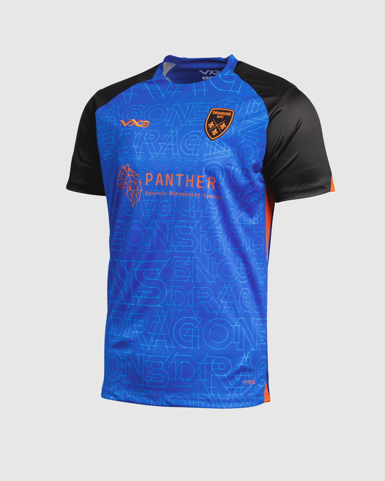 Dragons RFC 25/26 Vertex Training Tee Royal/Black/Bright Orange