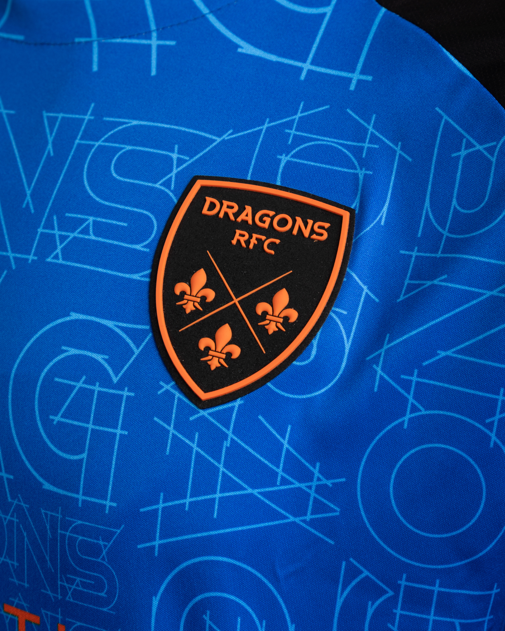 Dragons RFC 25/26 Vertex Training Tee Royal/Black/Bright Orange