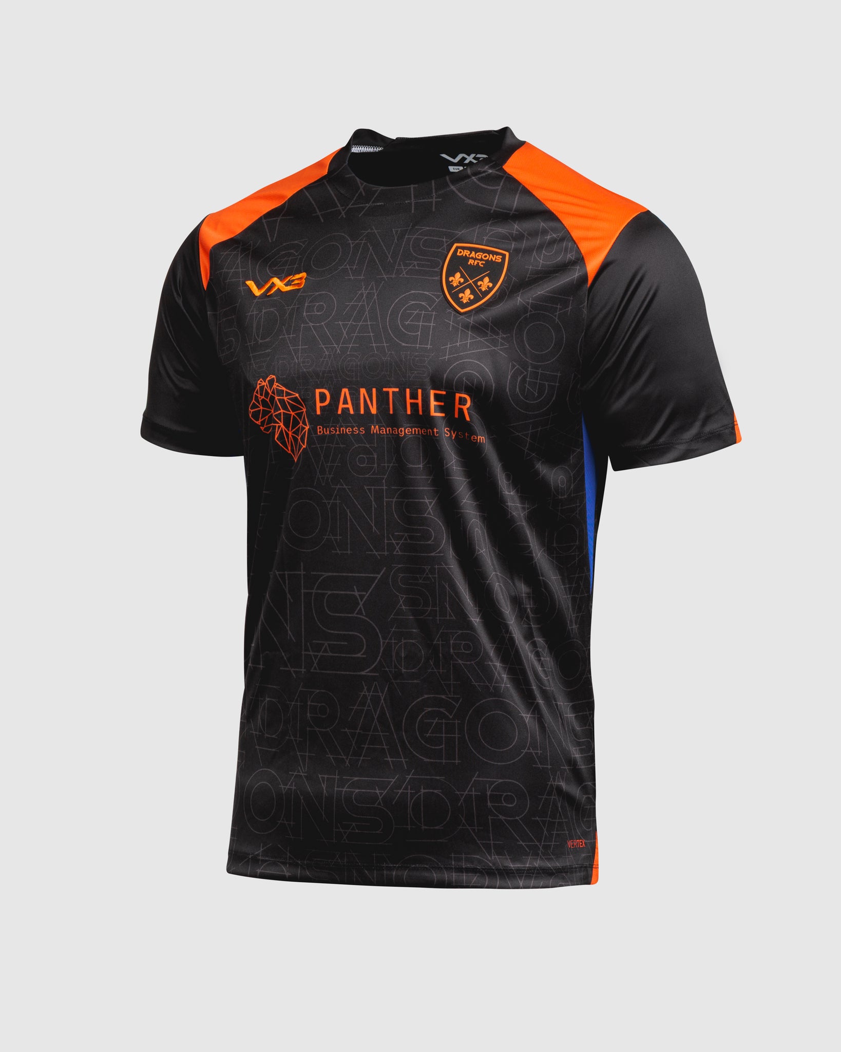Dragons RFC 25/26 Vertex Training Tee Youth Black/Bright Orange/Royal