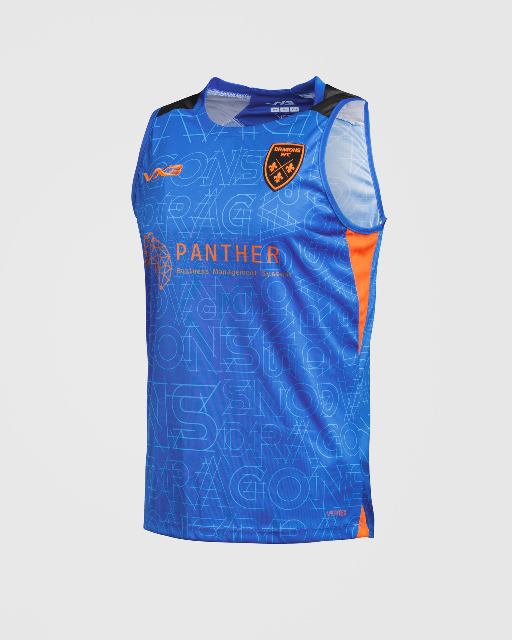 Dragons RFC 25/26 Vertex Training Vest Royal/Black/Bright Orange