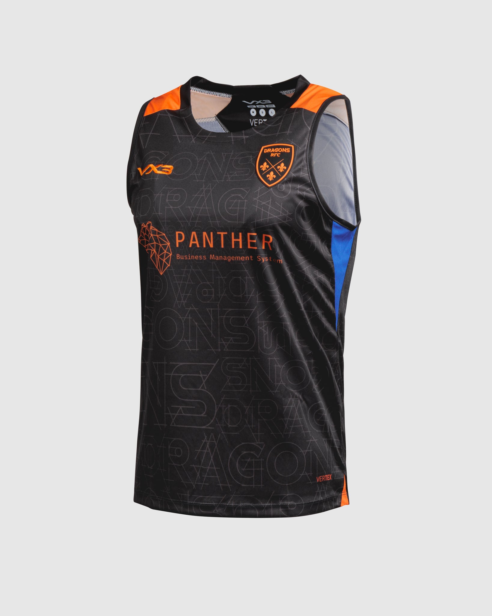 Dragons RFC 25/26 Vertex Training Vest Black/Bright Orange/Royal