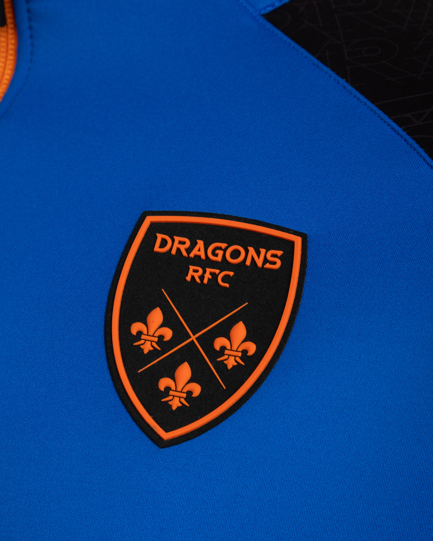 Dragons RFC 25/26 Vertex Half Zip Top Royal/Black/Bright Orange