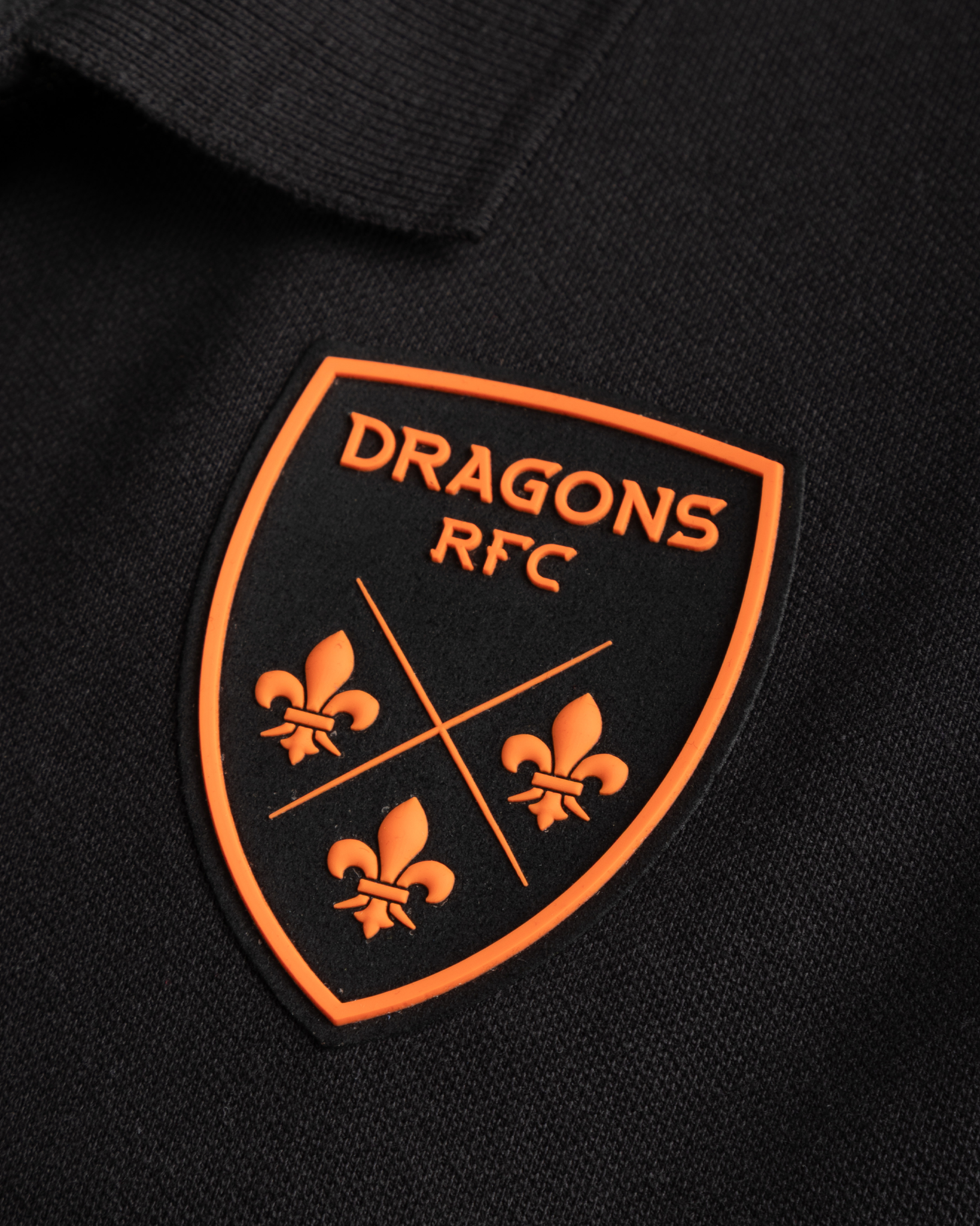 Dragons RFC 25/26 Polo Shirt Black/Bright Orange